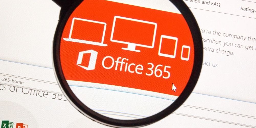 Magnifying glass over Office 365 logo highlighting need for real backup and disaster recovery solutions.